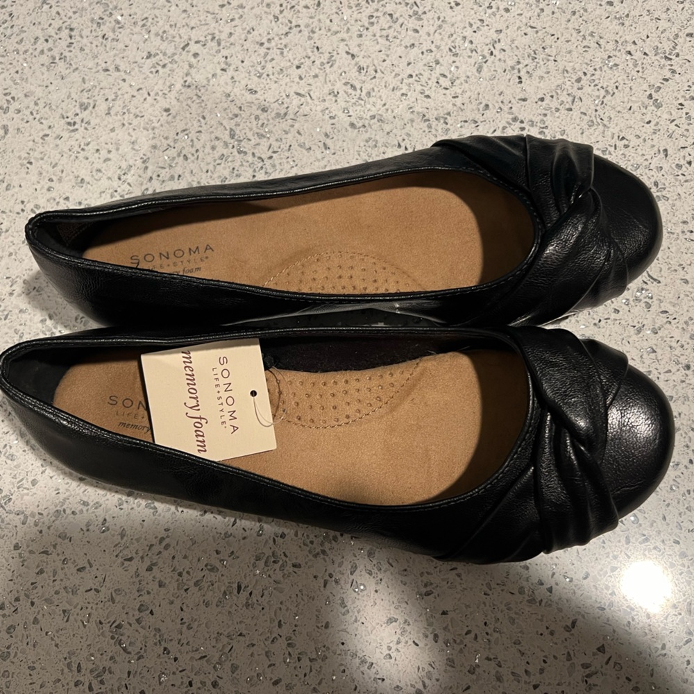 Sonoma Flats Memory Foam Black Women's Size 9 wide NWT